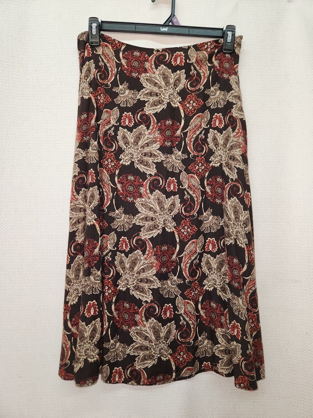 Croft & Barrow Brown Print Skirt